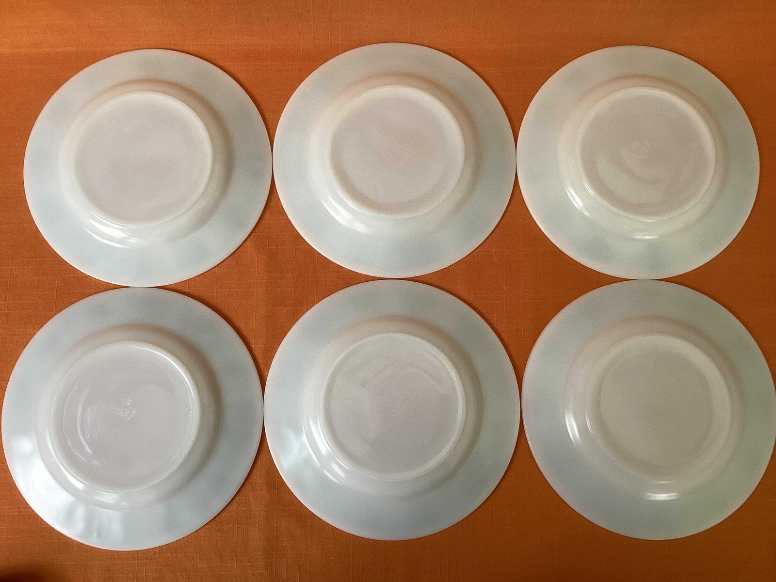 Jaj Pyrex Matchmaker Salad Plates In Blue And Green (Set Of 6), 1960s Jaj Matchmaker Salad/Dessert Plates, Retro Matchmaker Plates, 8.5” photo vinterior