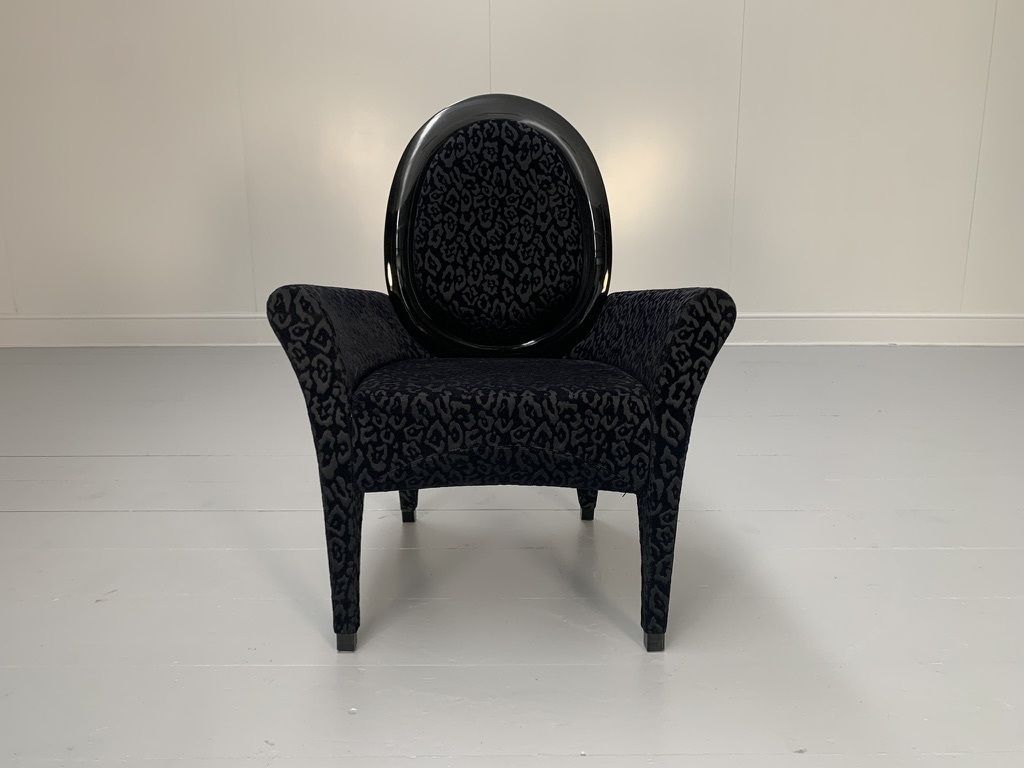 Fendi Casa Armchair – In Black Dark Grey Motif Fabric