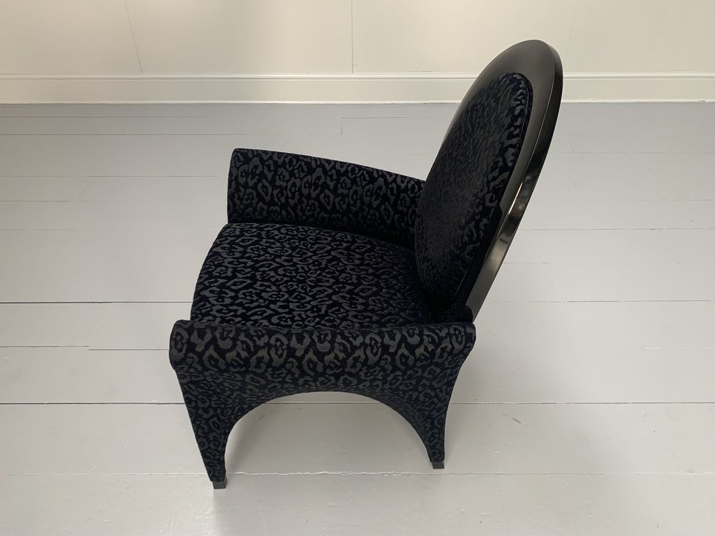 Fendi Casa Armchair – In Black Dark Grey Motif Fabric photo vintage