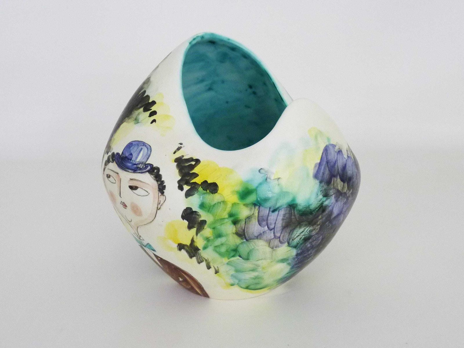 Mid Century Modern Ceramic Vase By Ceramica Campione, Signed, Italy, 1950s photo 359.0