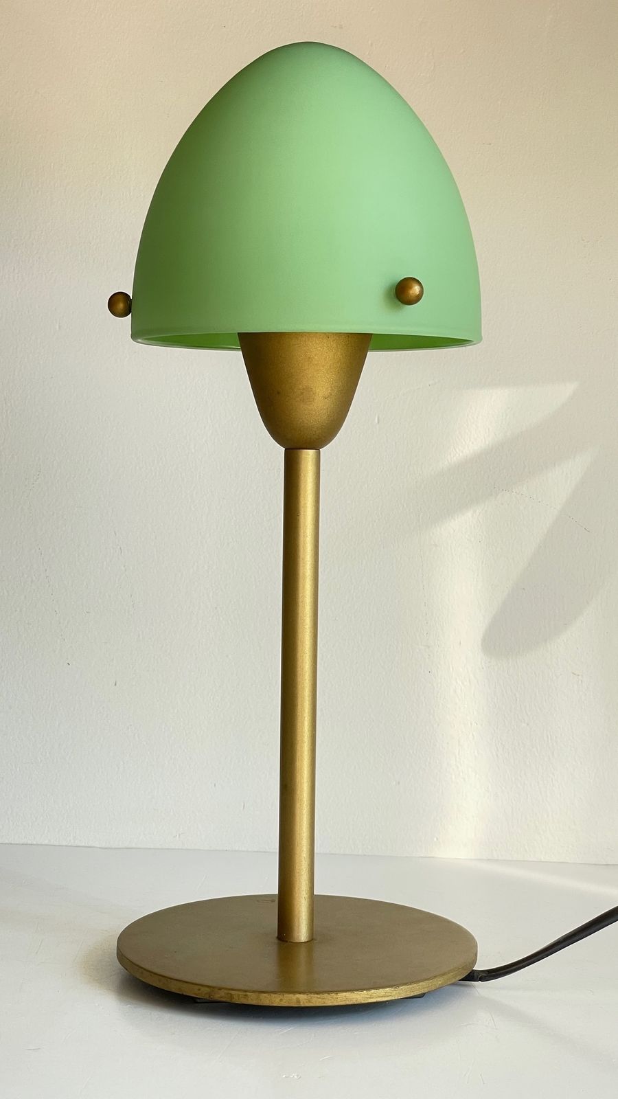 Lighting Mushroom Shaped Lamp In Steel And Opaline Glass Vintage photo