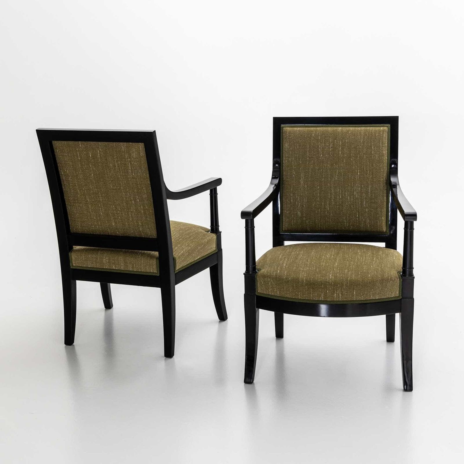 Pair Of Ebonised Armchairs, France, 1st Half 19th Century photo buy