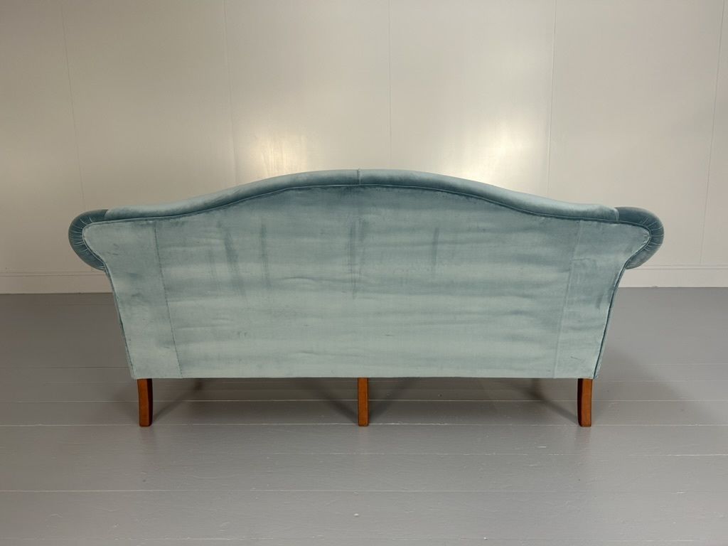 Wesley Barrell “Marlborough” 3 Seat Sofa – In Pale Blue Velvet photo for sale