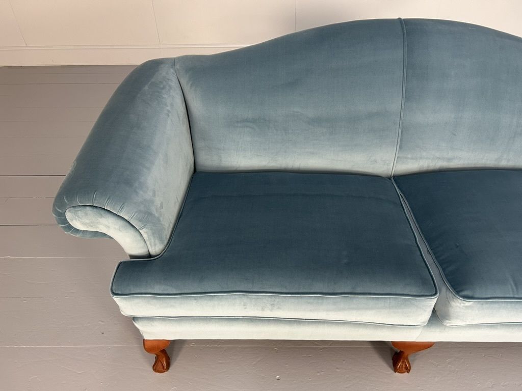 photo furniture Wesley Barrell “Marlborough” 3 Seat Sofa – In Pale Blue Velvet