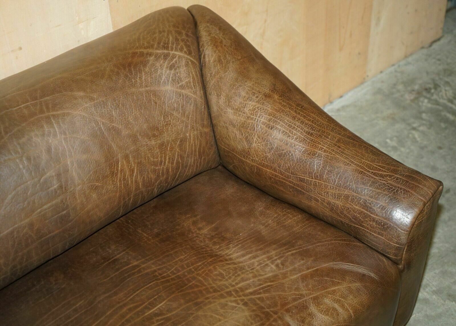 Restored De Sede Ds47 Reclining Brown Buffalo Neck Leather Sofa Part Of A Suite photo Furniture