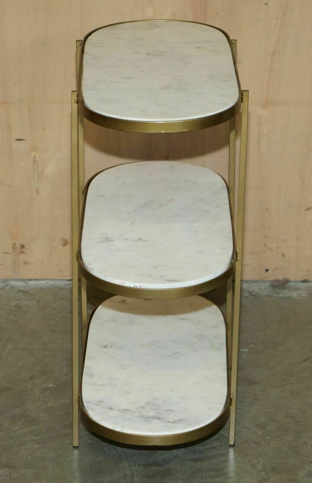 photo furniture Pair Of Vintage Italian Carrara Marble Three Tiered Side Table Sized Etageres