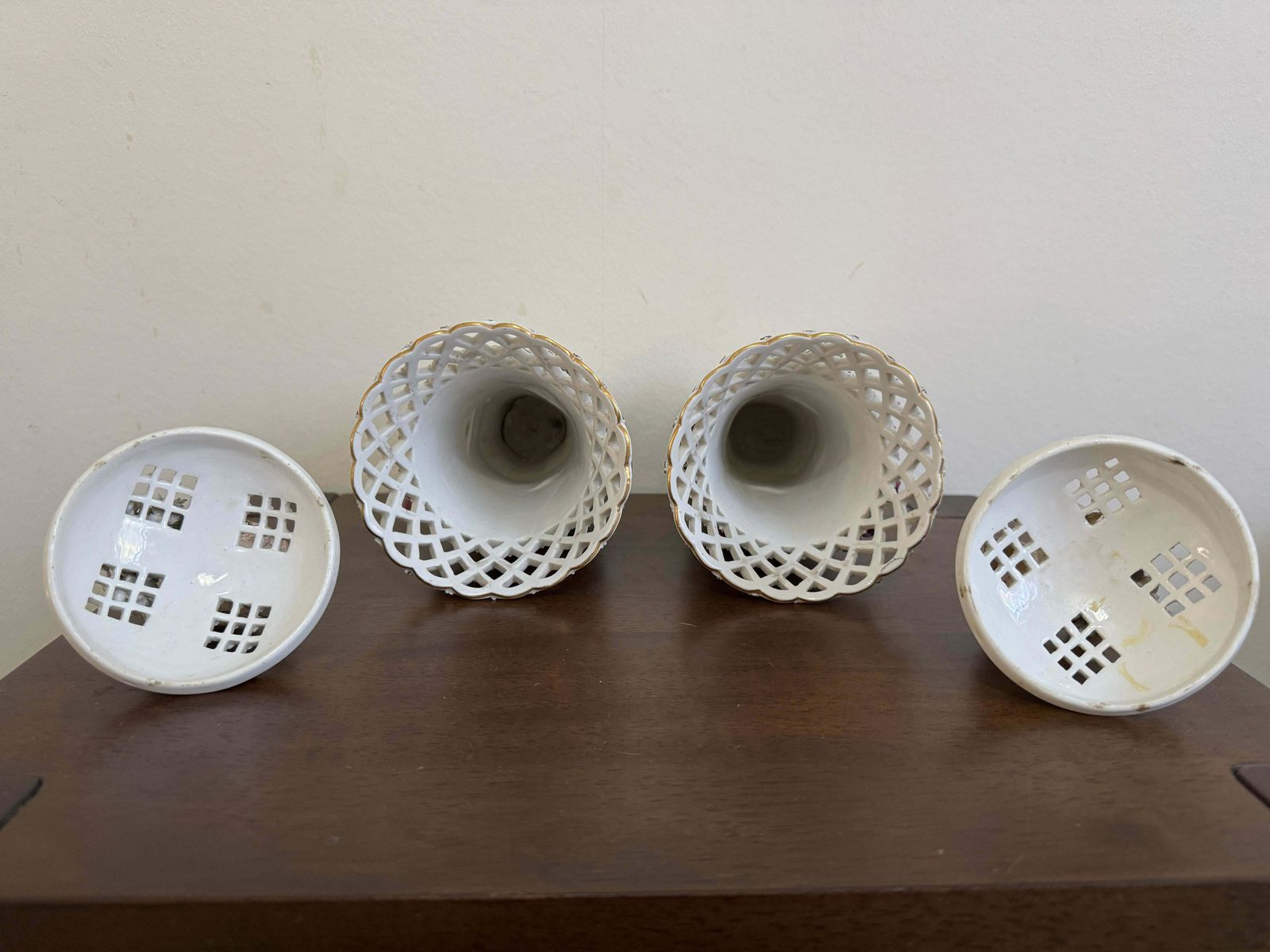 18th Century Pair Of Derby Frill Vases, Circa 1760 photo furniture