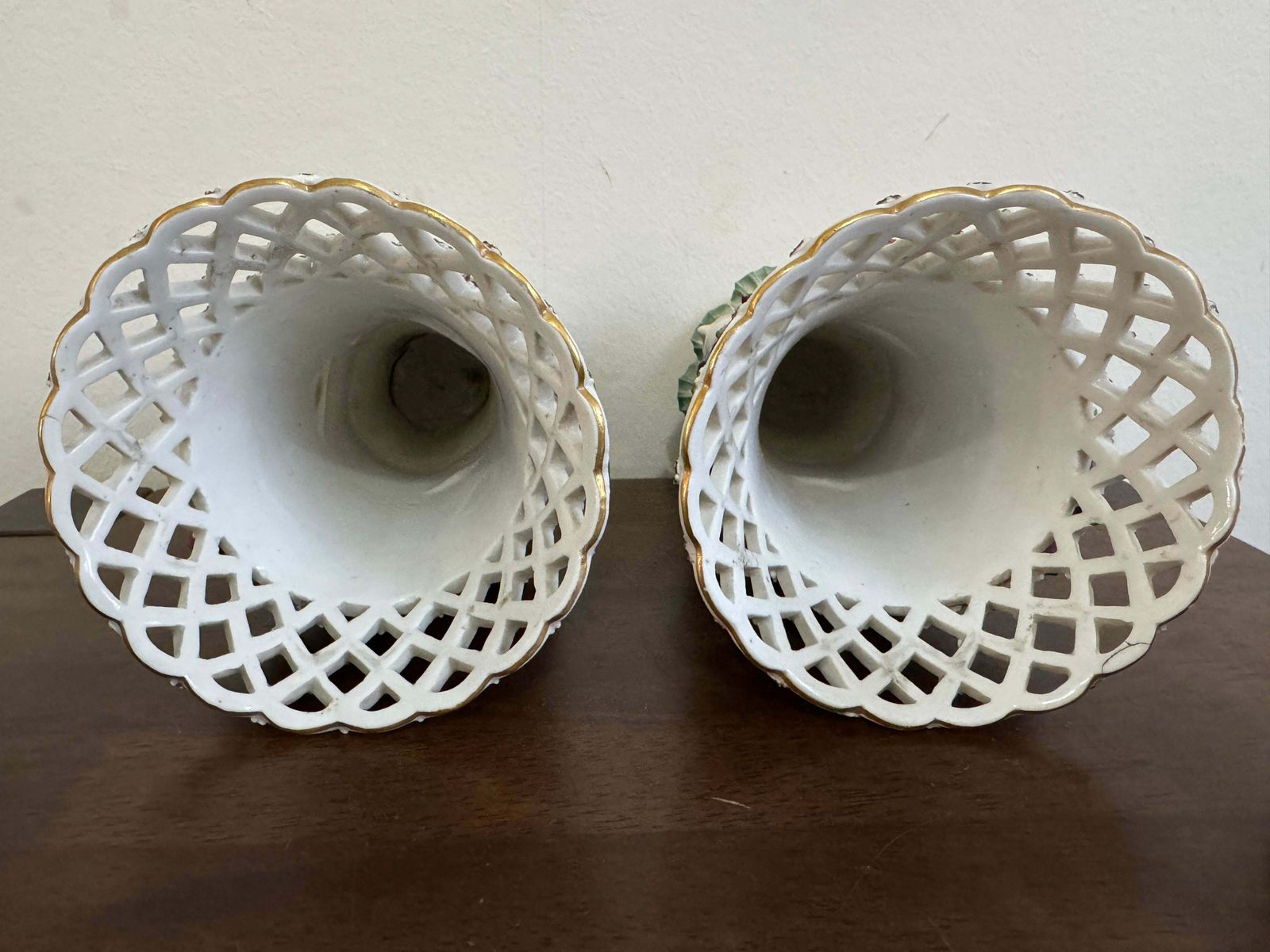 18th Century Pair Of Derby Frill Vases, Circa 1760 photo for sale