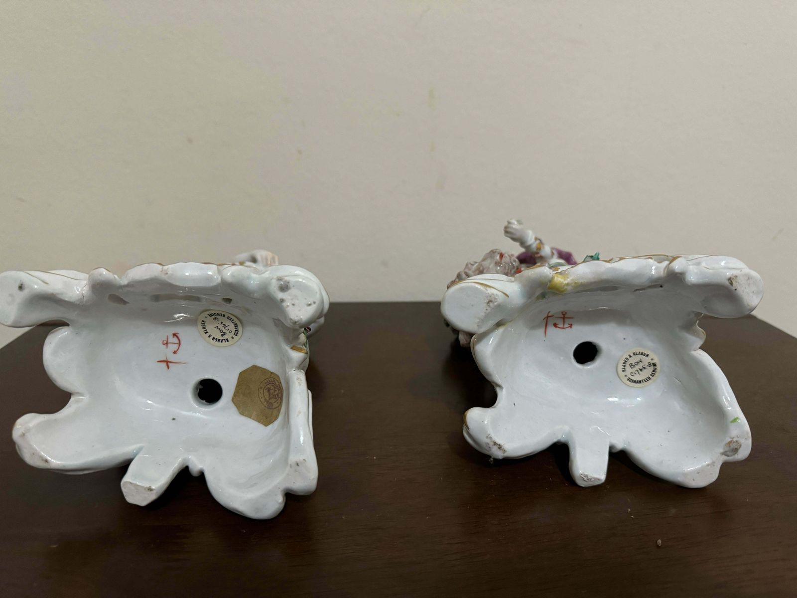 Art Pair Of Bow Porcelain Element Figures, "Water" And "Land" , Circa 1765 photo