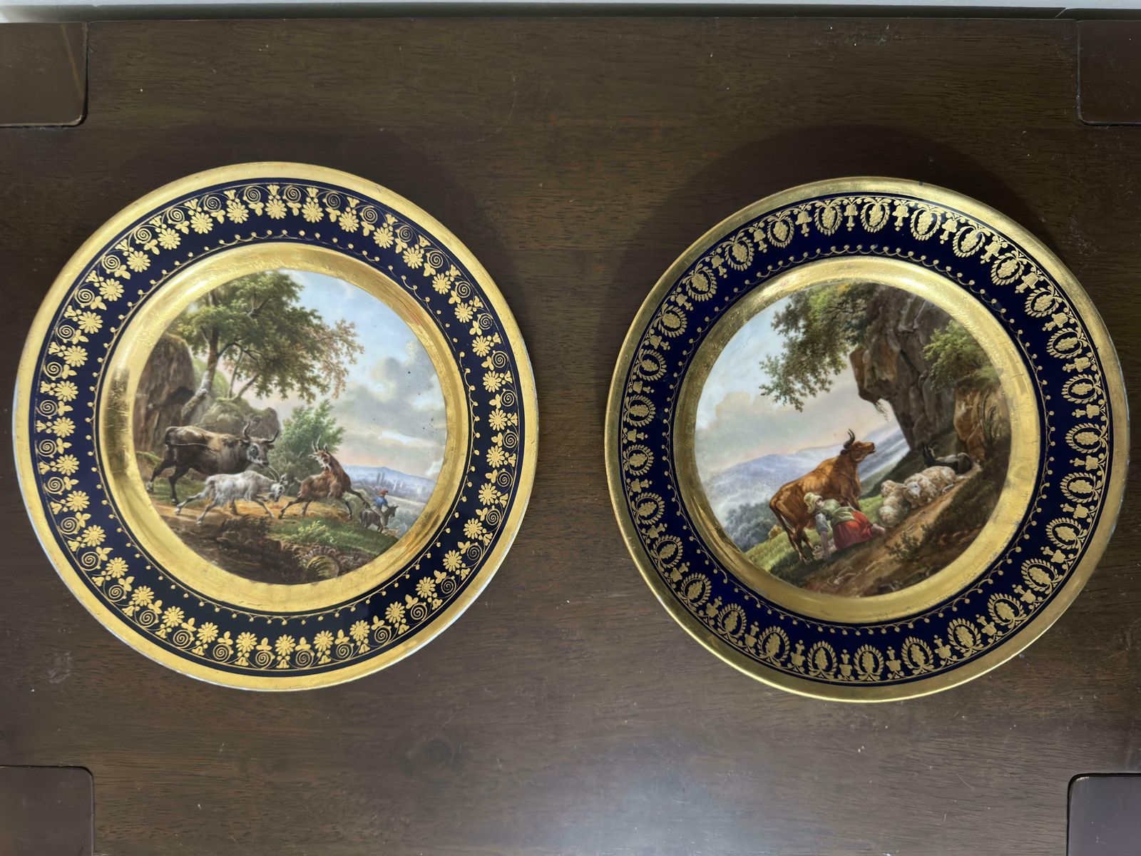 Pair Of Early 19th Century Darte Brothers Porcelain Plates photo for sale
