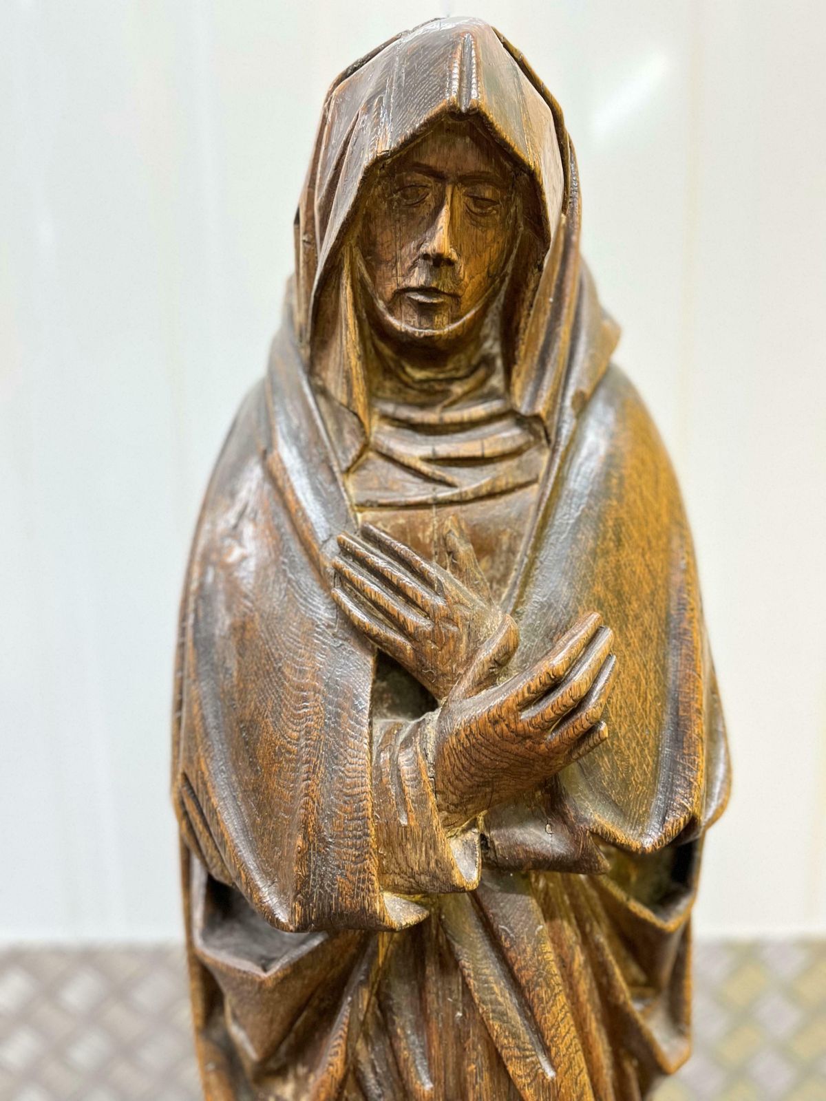 Antique Oak Sculpture – 'The Grief Of Mary' , Circa 1500 photo furniture