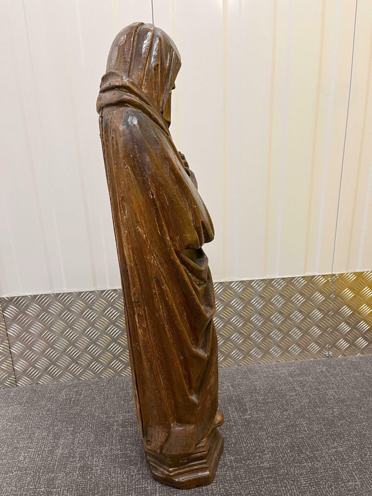 Antique Oak Sculpture – 'The Grief Of Mary' , Circa 1500 photo for sale