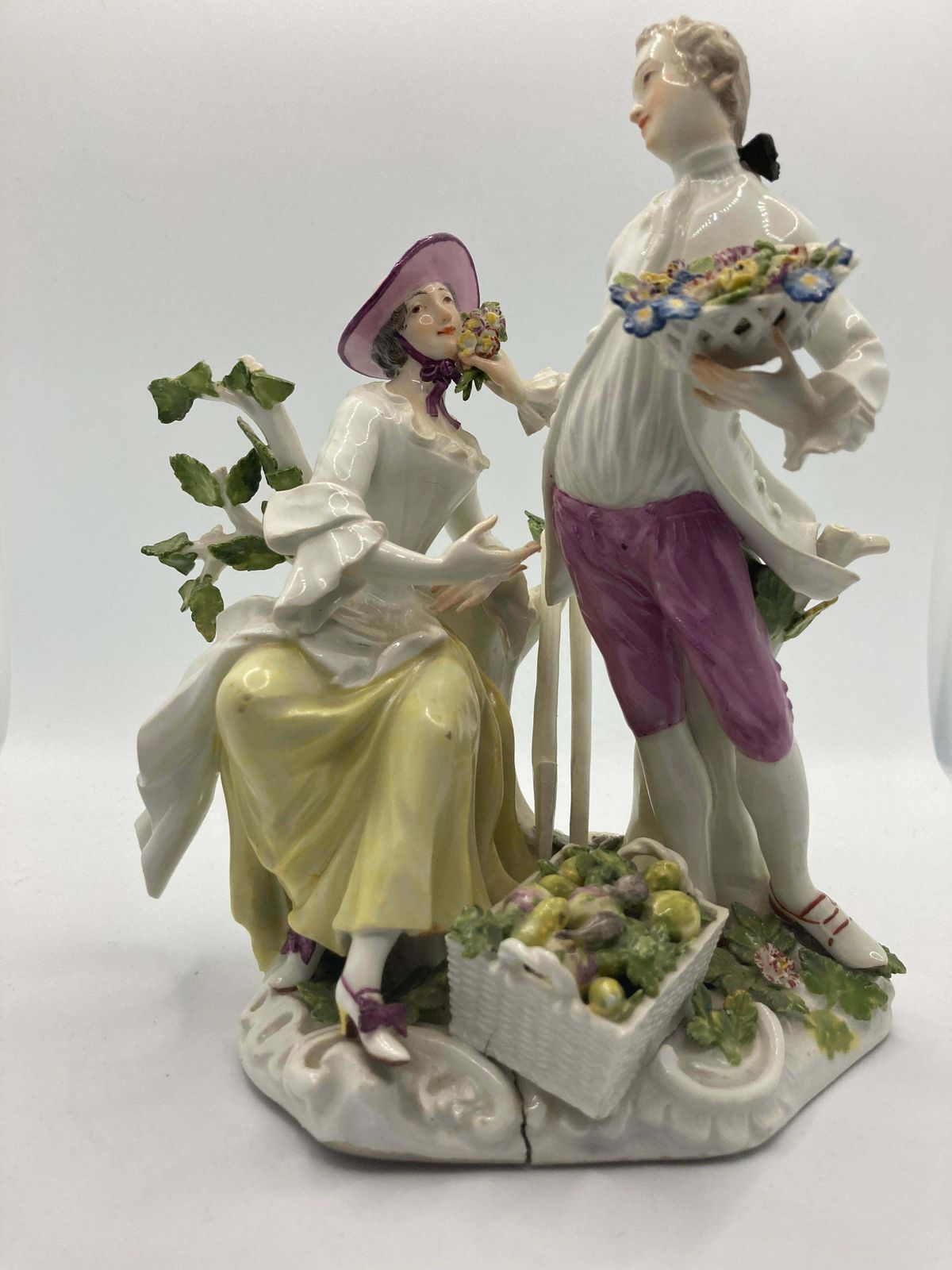 photo for sale 18th Century Meissen Porcelain Figurine, 'Pair Of Gardeners',  Model No 1584