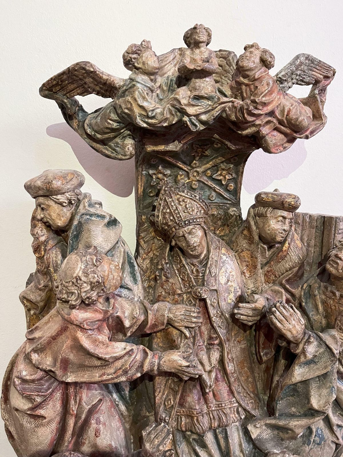 Early 16th Century Stone Carving   'The Death Of A Prelate' photo furniture