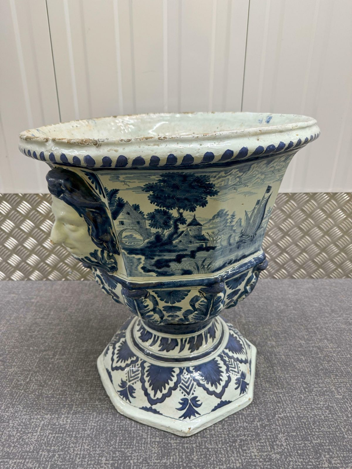 18th Century Large Delft Garden Urn photo Garden Furniture