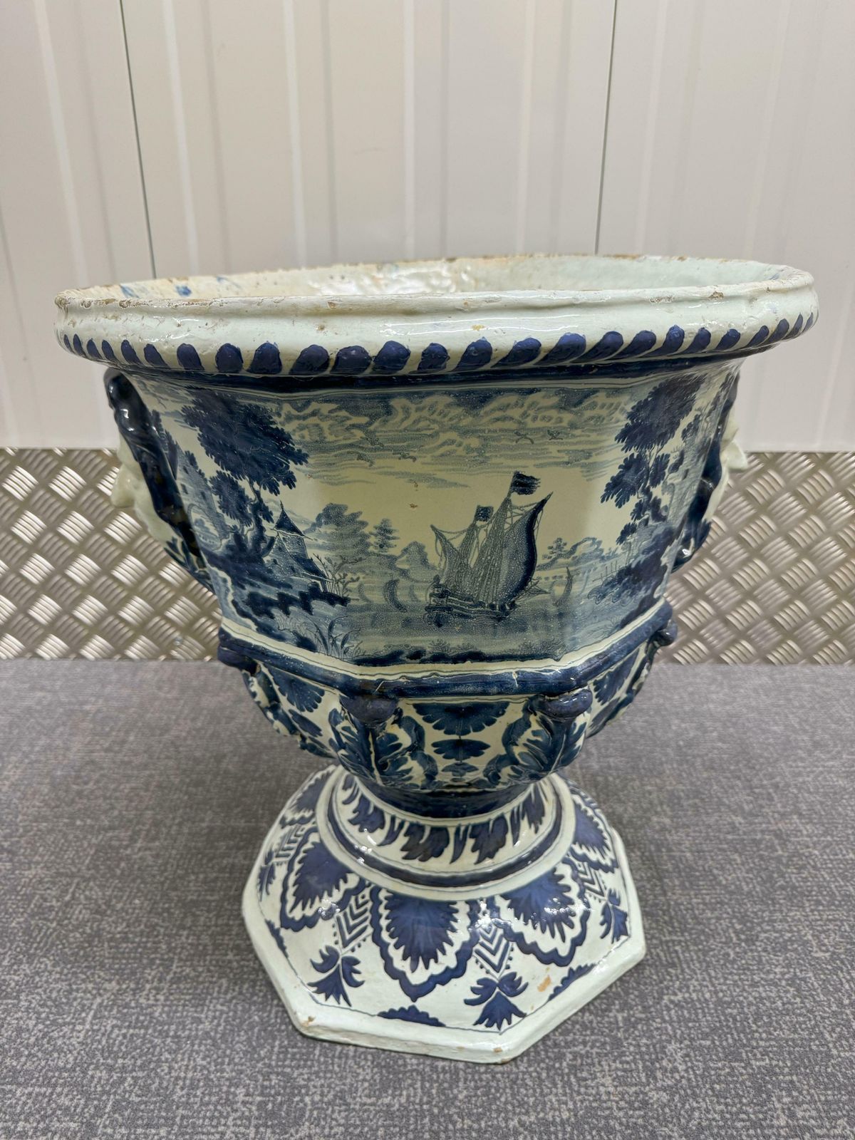 18th Century Large Delft Garden Urn photo 6500.0