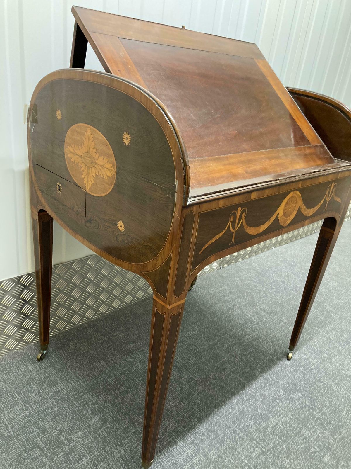 Sheraton Period Partridgewood Tambour Desk photo for sale