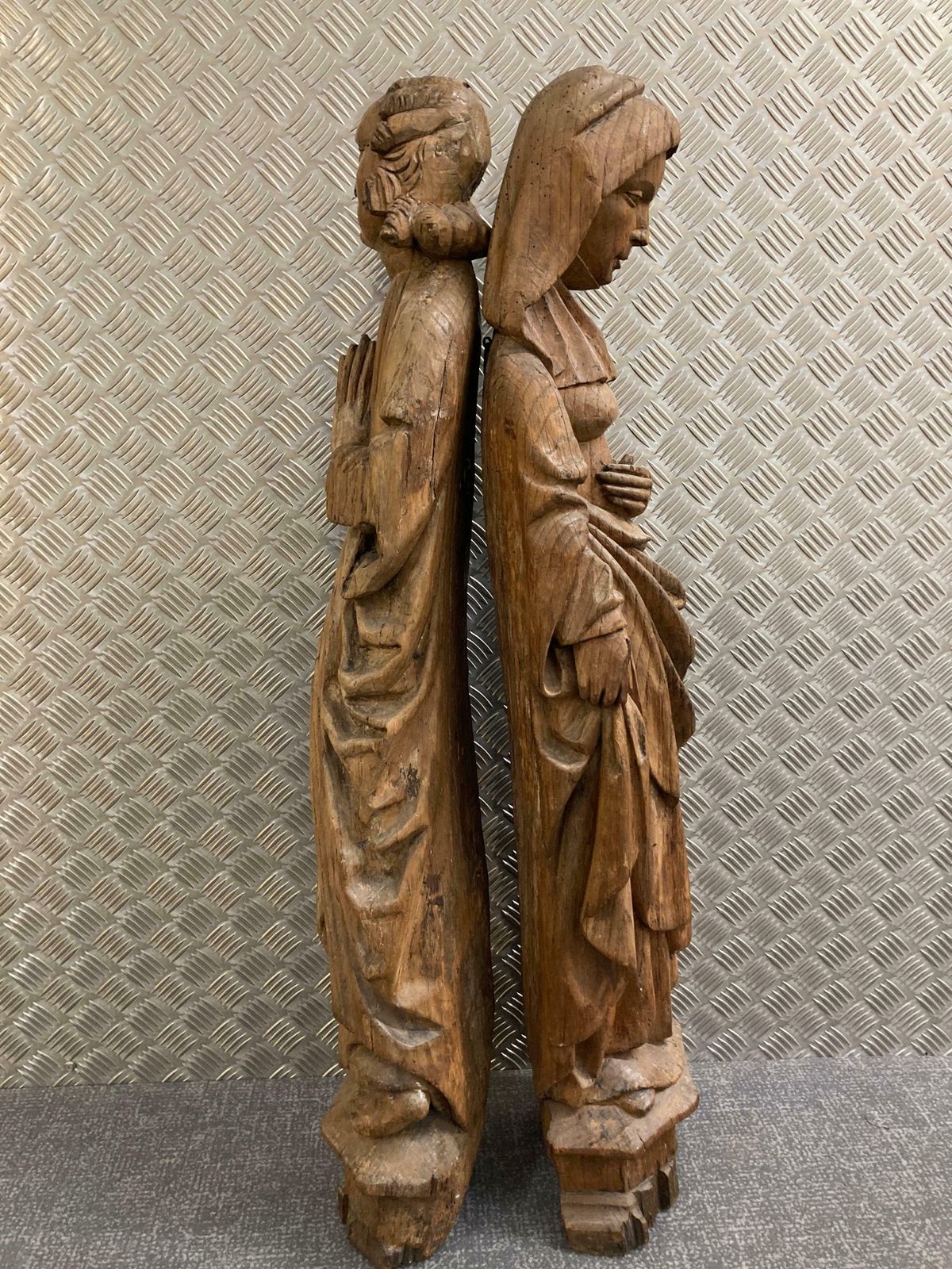 Pair Of 15th/16th Century Carved Oak Saints photo 10000.0