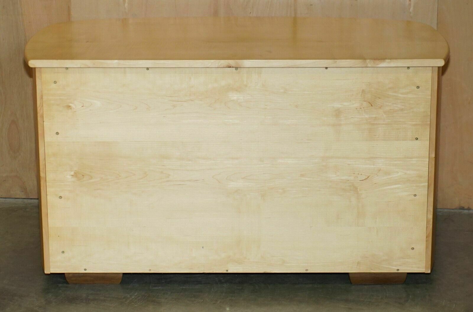 photo furniture Sublime Bow Fronted Baxter & Lee Satin Birch Chest Of Drawers & Side Tables Set