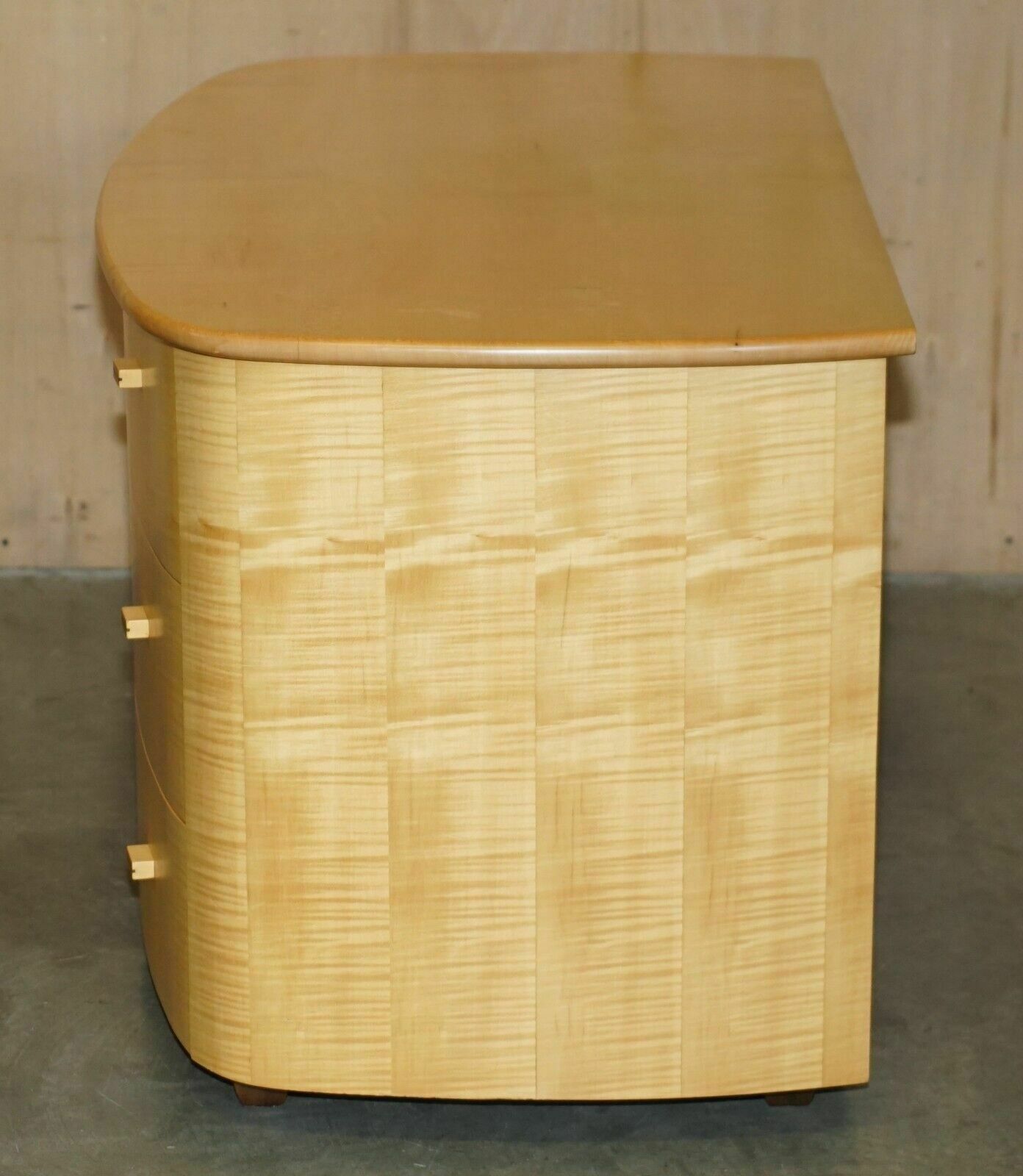 photo for sale Sublime Bow Fronted Baxter & Lee Satin Birch Chest Of Drawers & Side Tables Set