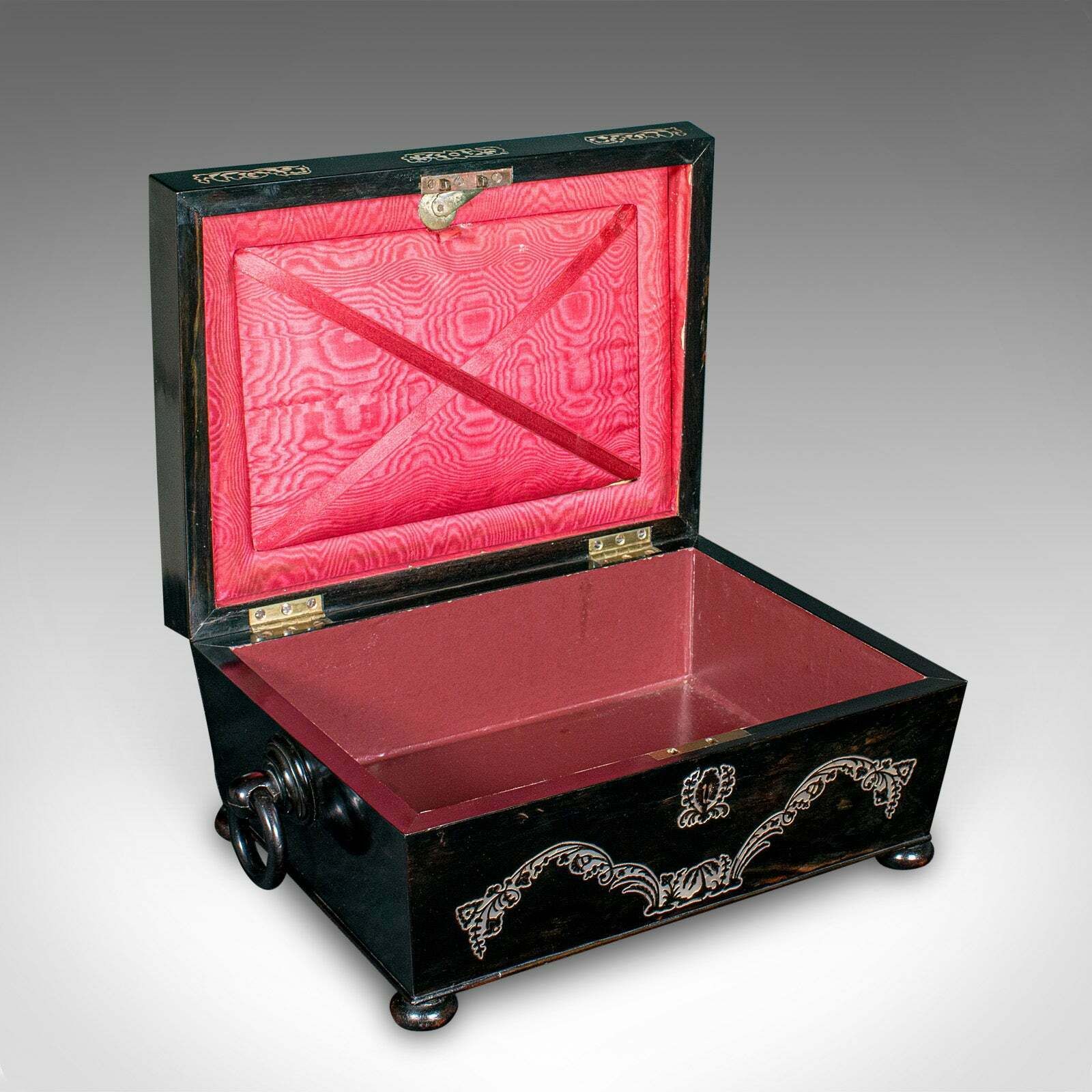 Antique Keepsake Box, English, Coromandel, Inlaid Stationery Case, Regency, 1830 photo furniture