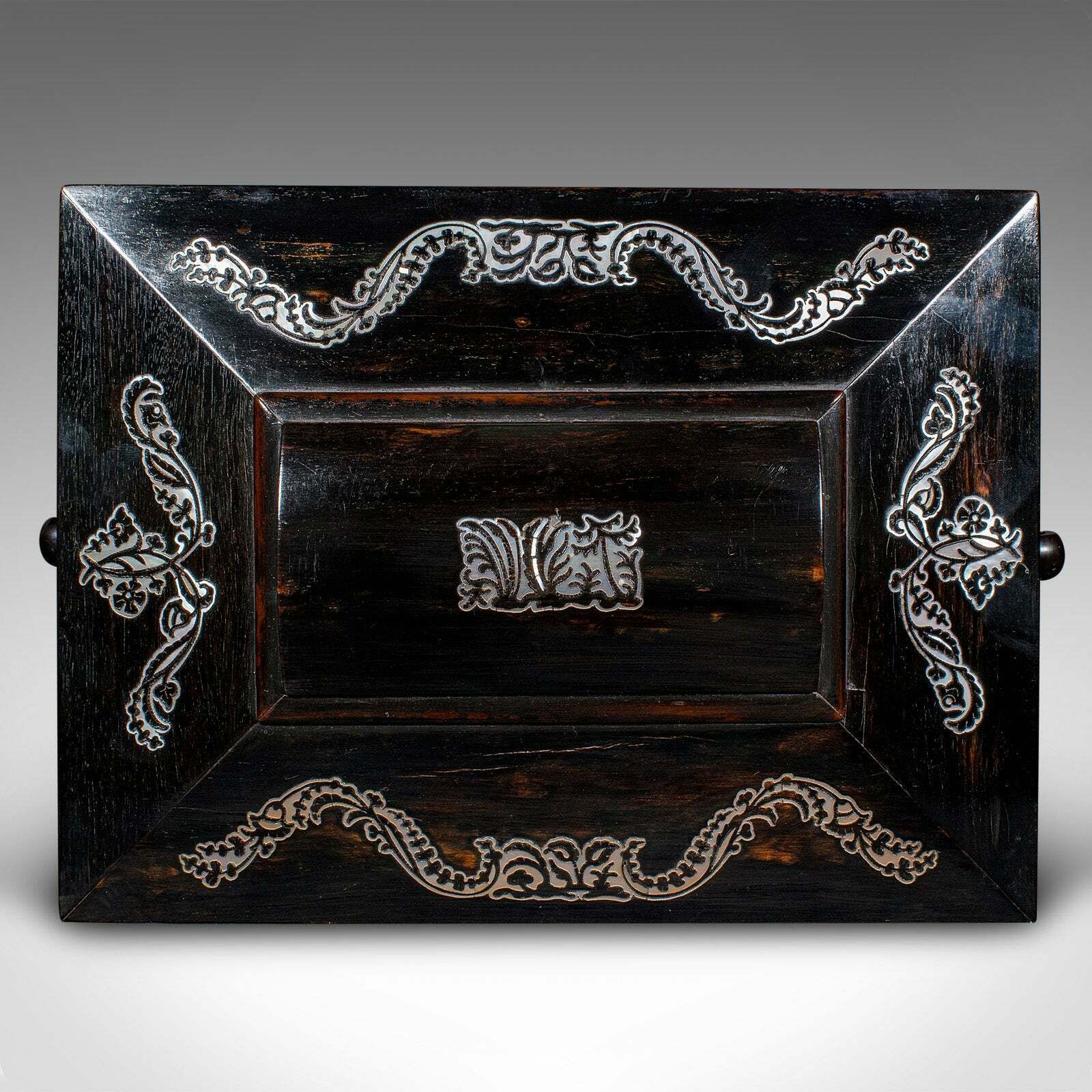 Antique Keepsake Box, English, Coromandel, Inlaid Stationery Case, Regency, 1830 photo vintage