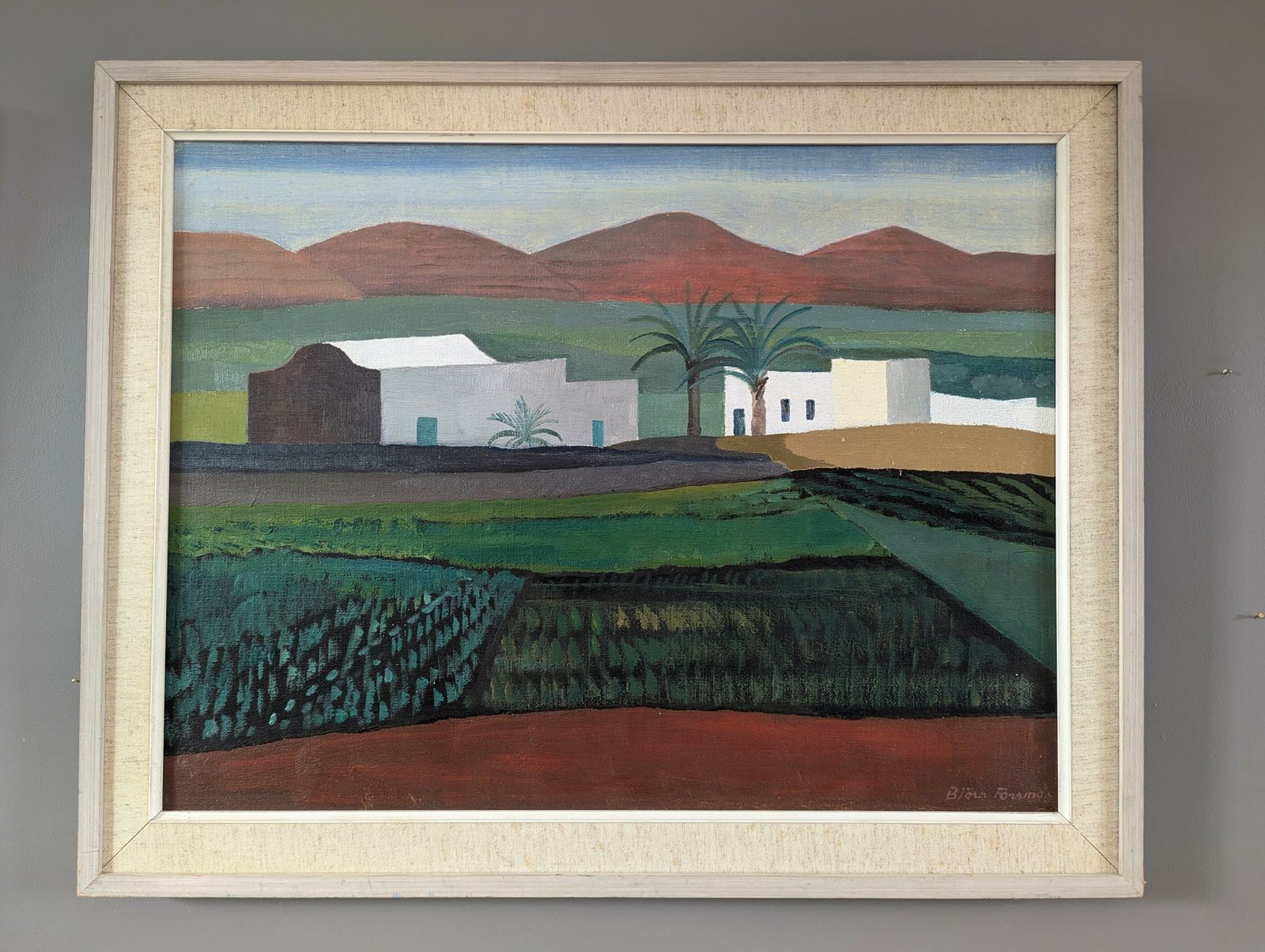 White Houses In The Fields  Oil Painting