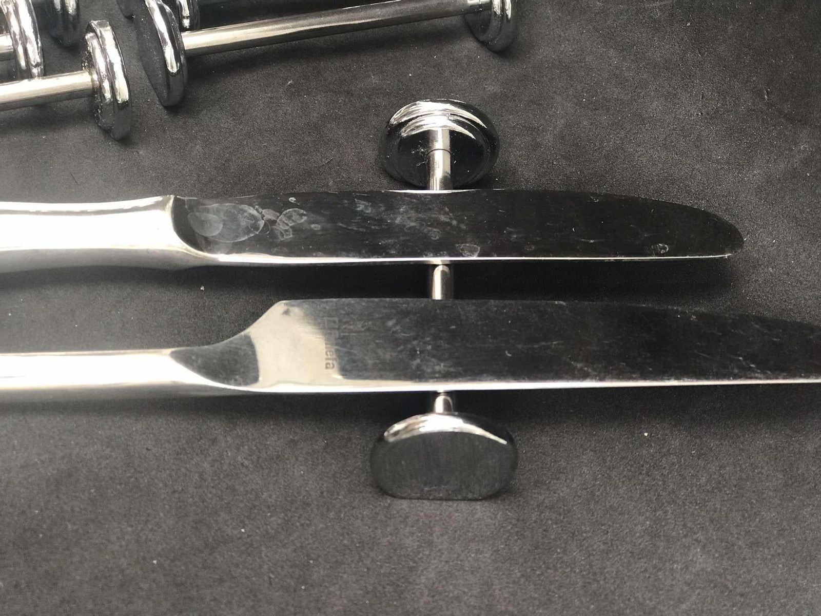 Vintage Knife Rests Art Deco Style, Set 12 Mid Century Chromed Stainless Steel Retro Table, Wedding Gift, Gift For Her Family Gift photo Home Decor