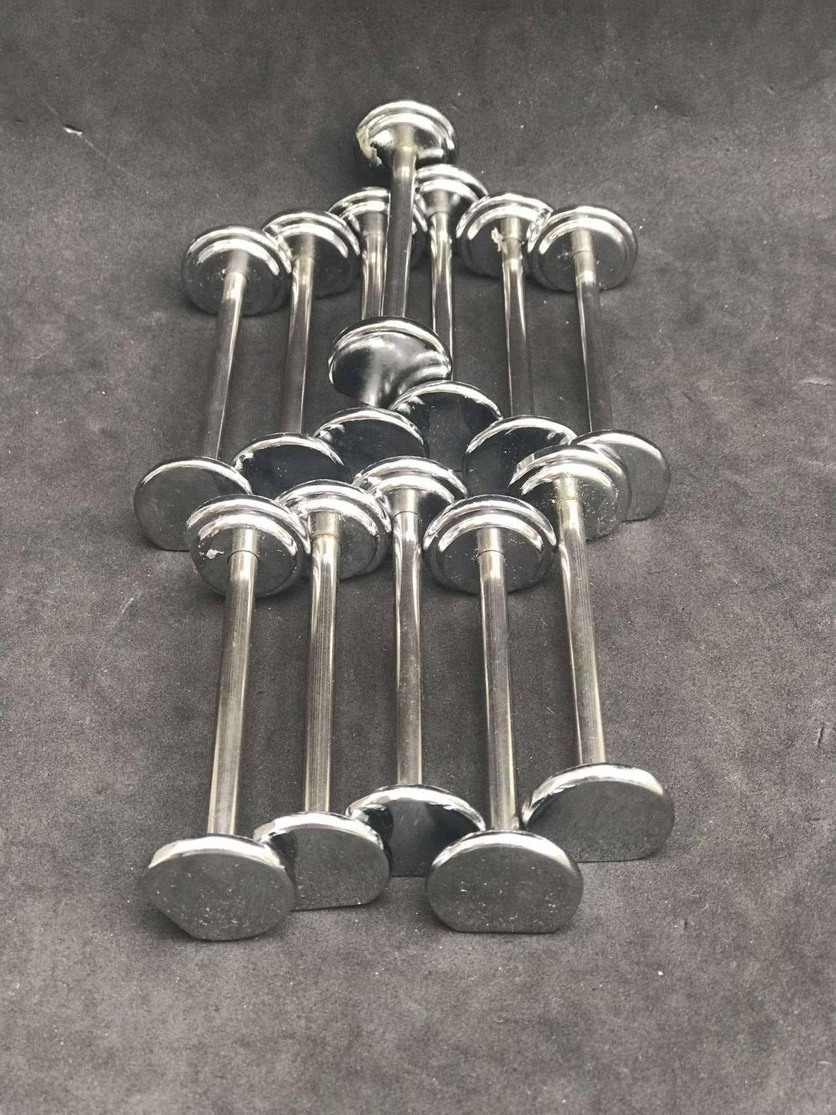 photo furniture Vintage Knife Rests Art Deco Style, Set 12 Mid Century Chromed Stainless Steel Retro Table, Wedding Gift, Gift For Her Family Gift