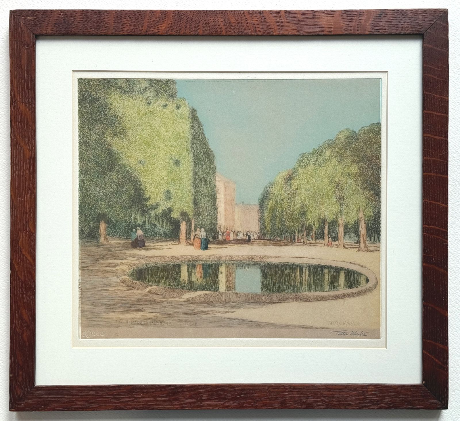 Promenade De Blossux Poitiers Original Signed Antique Etching William Tatton Winter