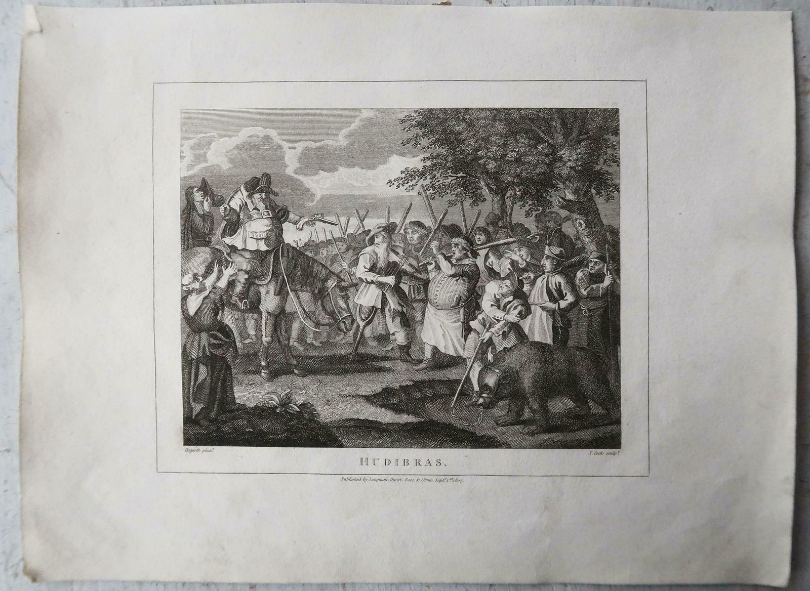 Set Of 10 Original Antique Prints After William Hogarth, " Hubidras " 1807 photo vinterior