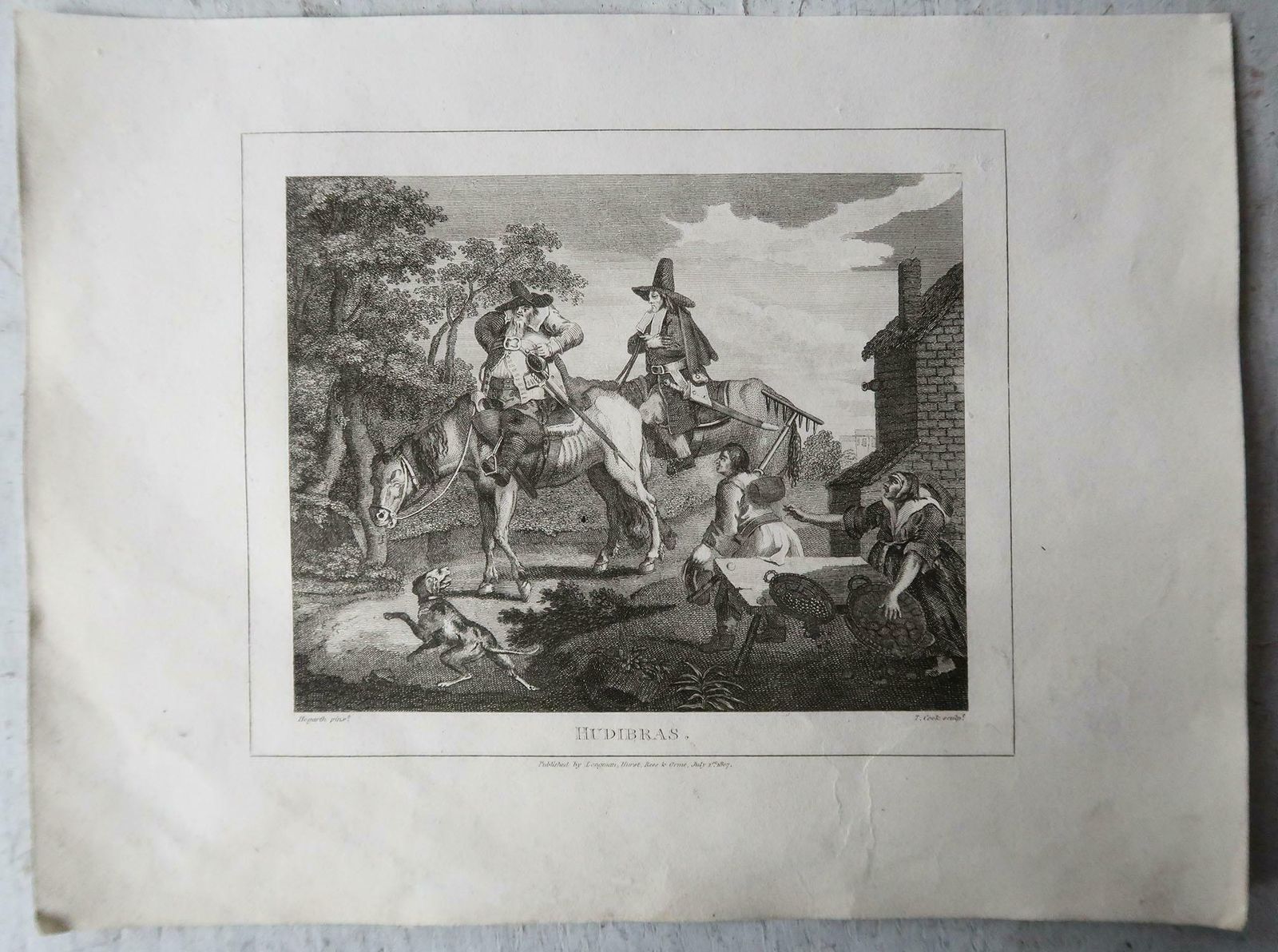 photo for sale Set Of 10 Original Antique Prints After William Hogarth, " Hubidras " 1807