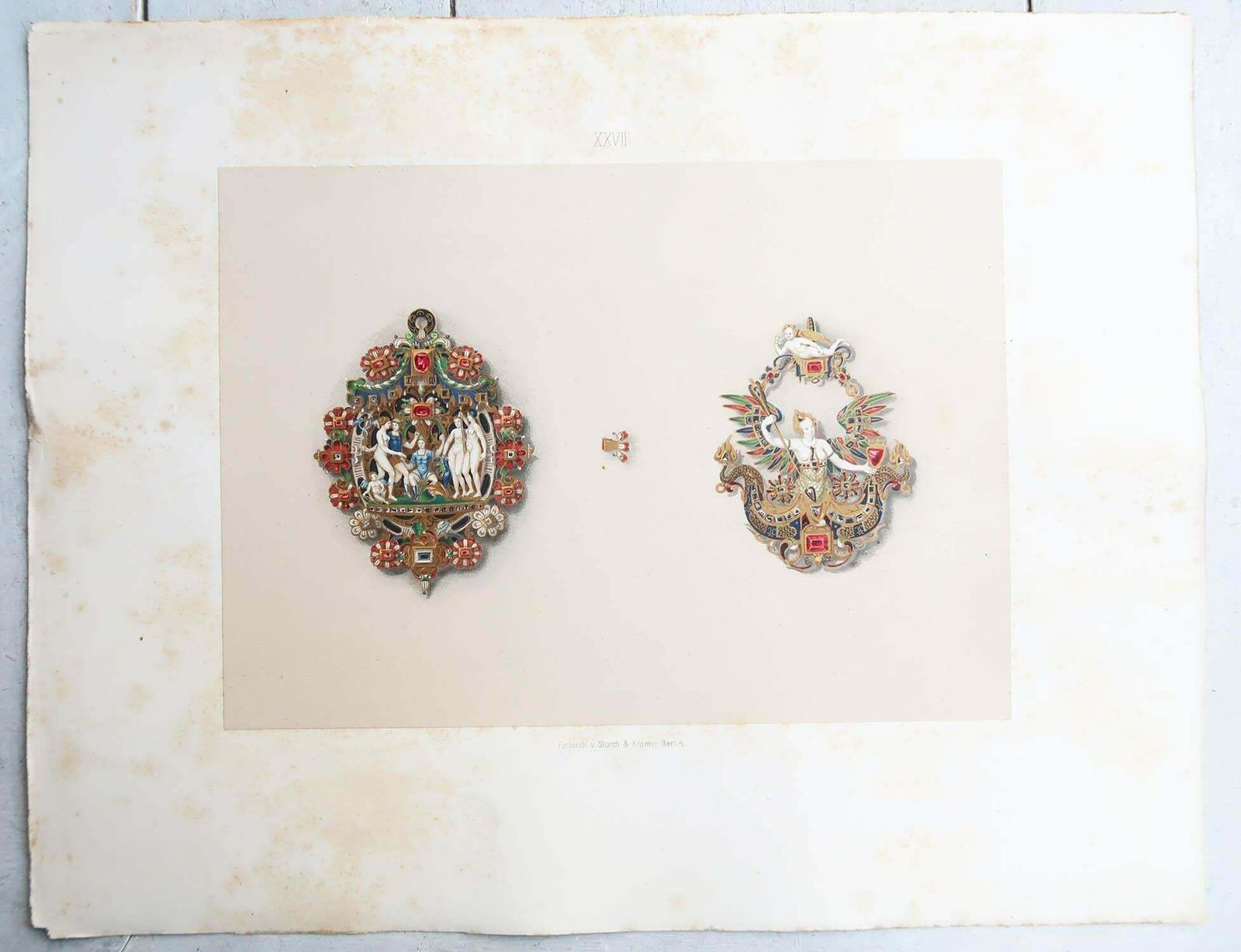 Set Of 8 Large Antique Prints Of European Renaissance Art Treasures. 1862 photo vintage