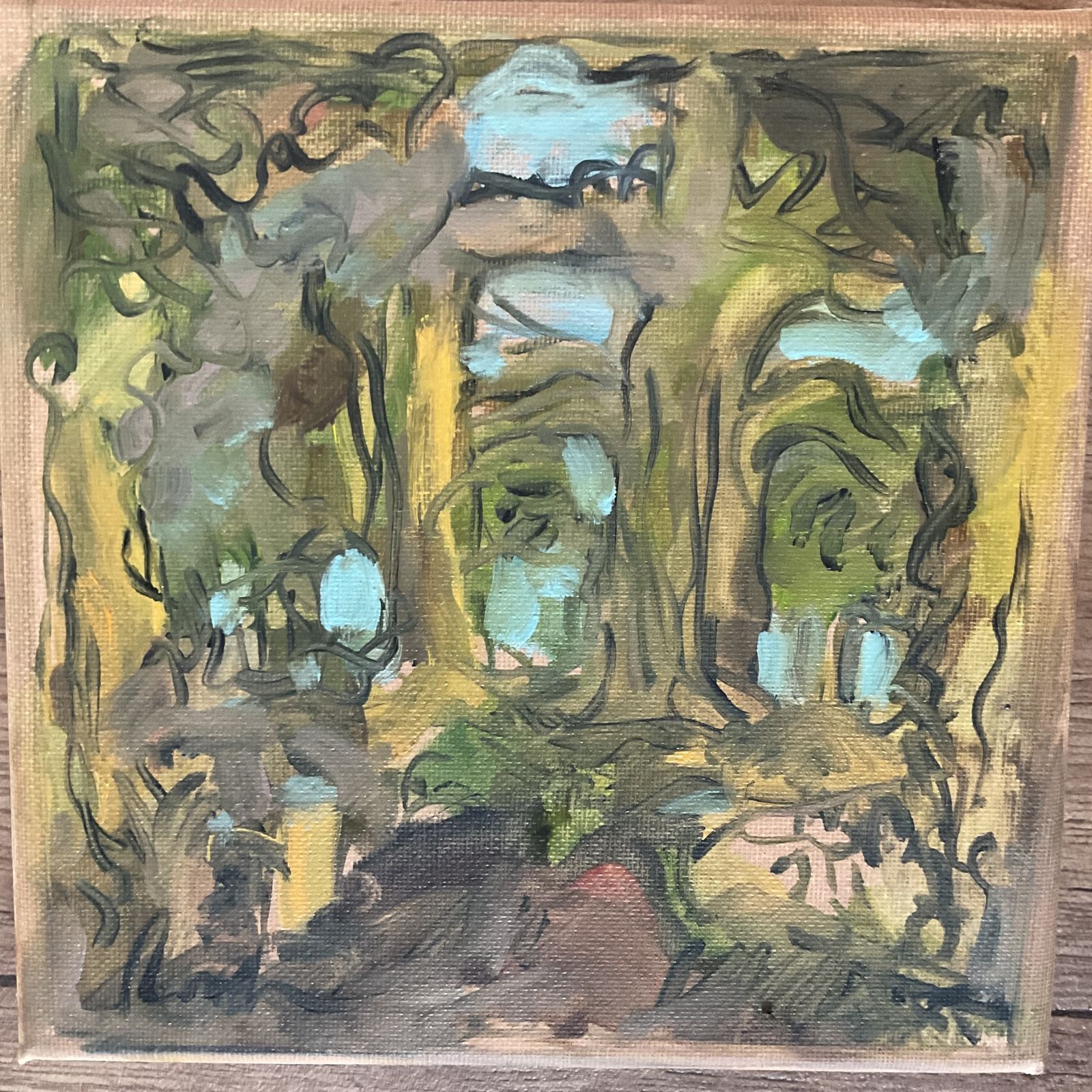Original Oil Painting Landscape Abstract Signed Roth 8 X 8 Inches Art photo furniture