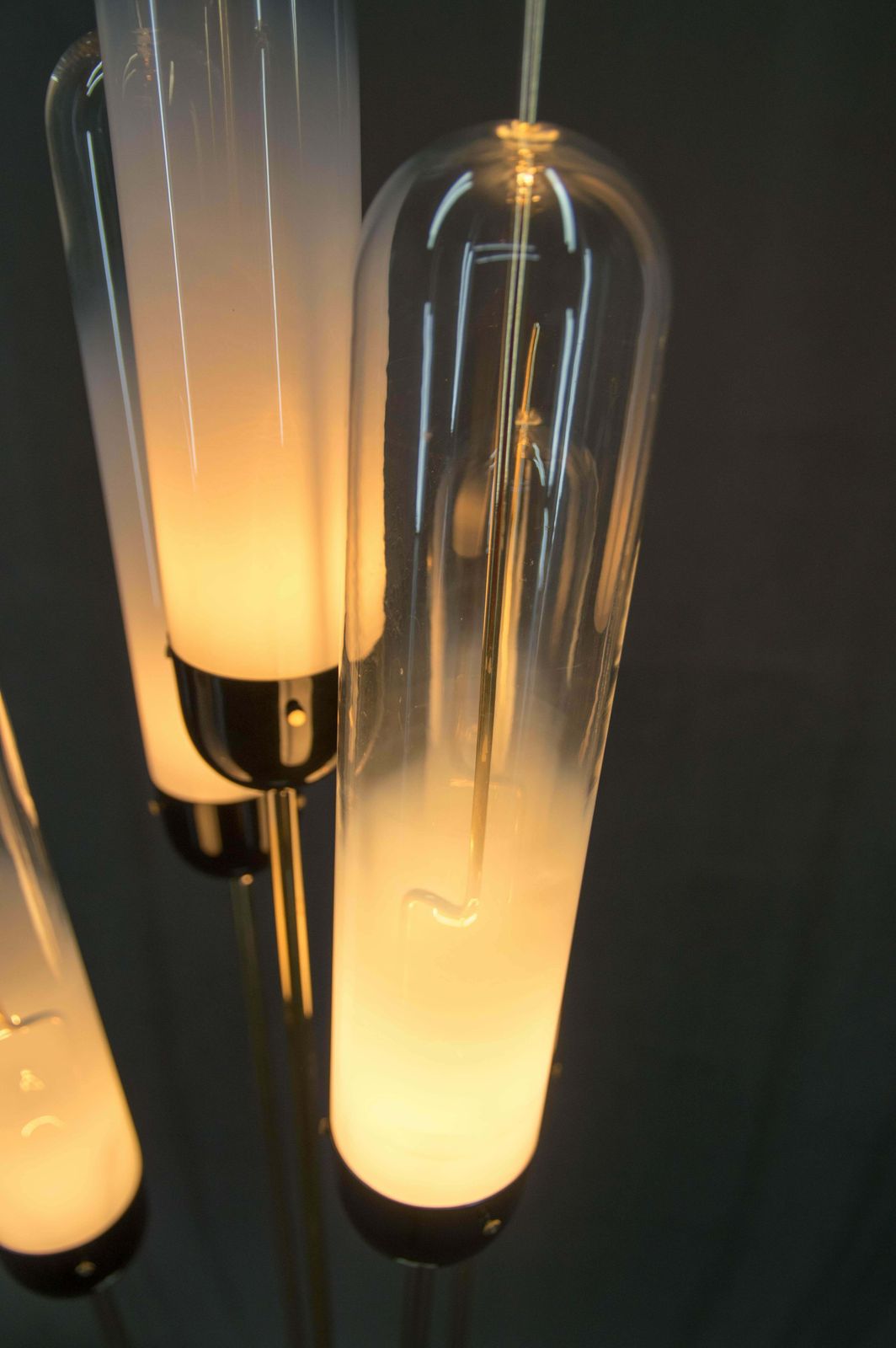 Mid Century Modern Reed Floor Lamp Murano Glass Metal By Mazzega, Italy, 1970s photo buy