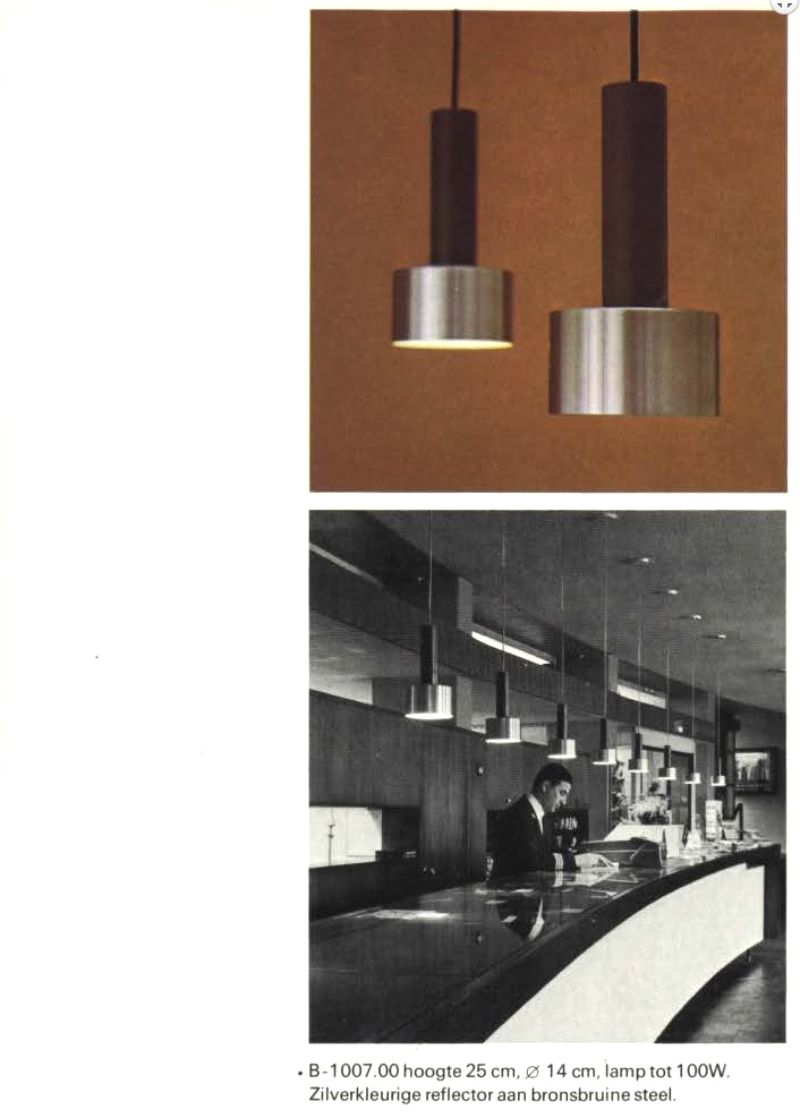 Set Of 5 Midcentury Dutch Pendant Hanging Lights By Nico Kooy For Raak Amsterdam Black Chrome photo vinterior