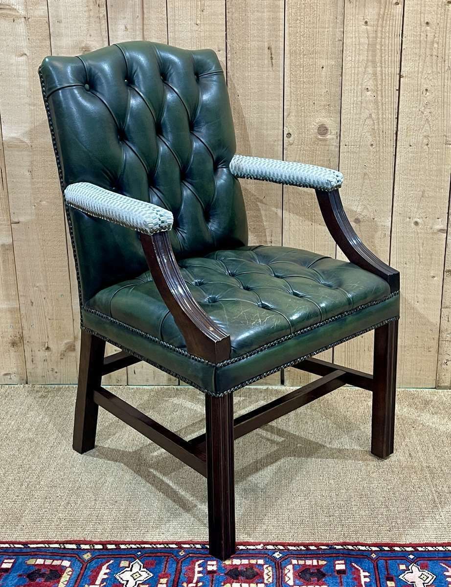 English Chesterfield Leather Armchair From The 70s photo Furniture