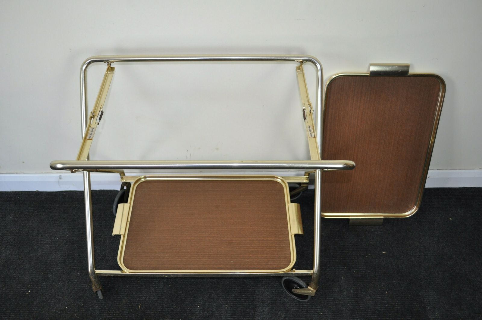 Vintage Drinks Trolley, Bar Cart, Serving Trolley, Folding, Mid Century, Vintage photo for sale