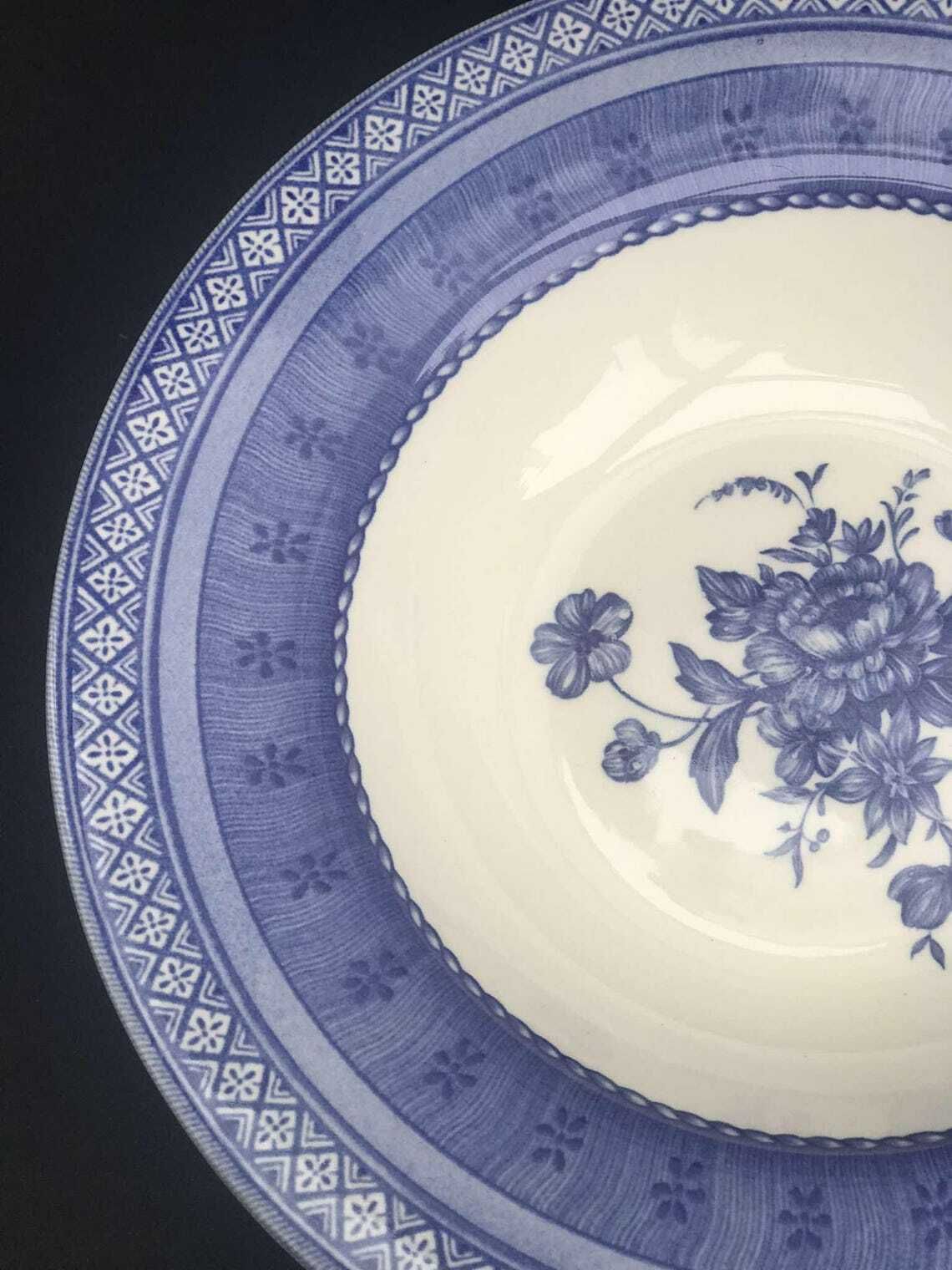 Set Of 4 Churchill Out Of The Blue 22,3 Cm/8.7″ Soup/Pasta/Risotto Plates Inspired By Mary Gilliatt Blue And White Table Decor English Gift photo furniture
