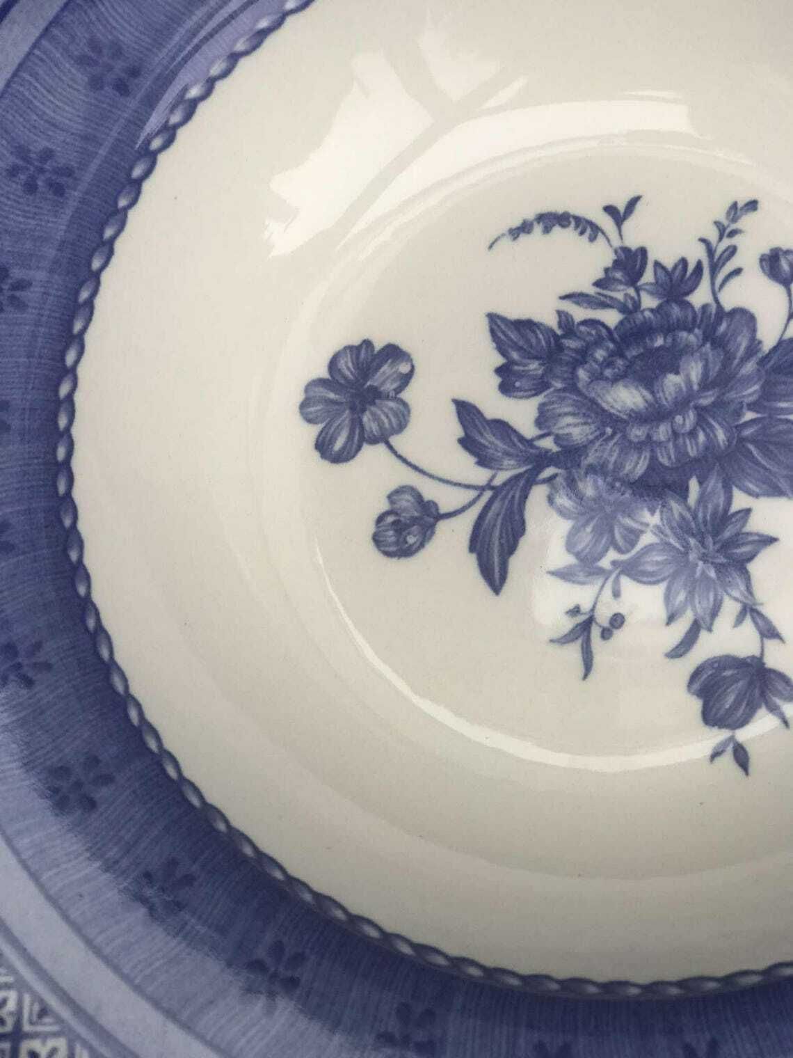 Set Van 4 Churchill Out Of The Blue 22,3 Cm/8,7″ Soep /Pasta /Risottoborden Naar Voorbeeld Van Mary Gilliatt – Blauw Wit Tafelservies, Engels photo 126.0