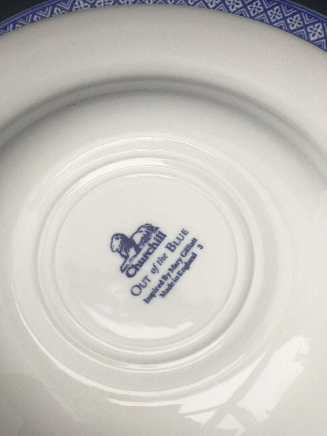 Set Of 4 Churchill Out Of The Blue 22,3 Cm/8.7″ Soup/Pasta/Risotto Plates Inspired By Mary Gilliatt Blue And White Table Decor English Gift photo vintage