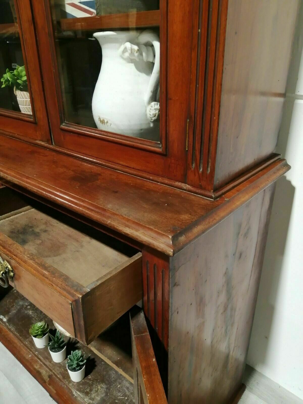 Antique Welsh Arts And Crafts Style Bookcase House Keepers Cupboard photo vinterior