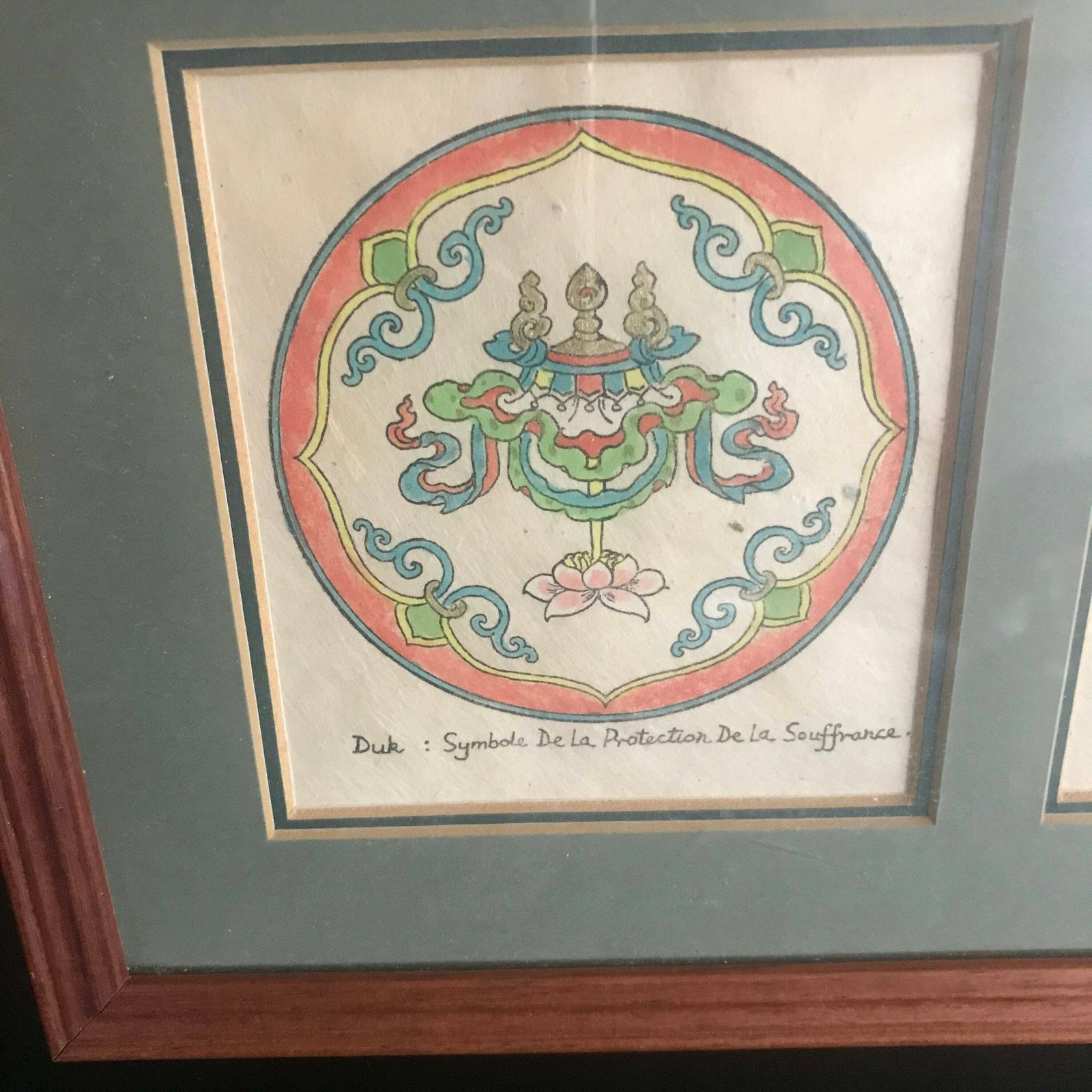 Vintage Trio Of Three Hand Painted Tibetan Mandalas photo furniture