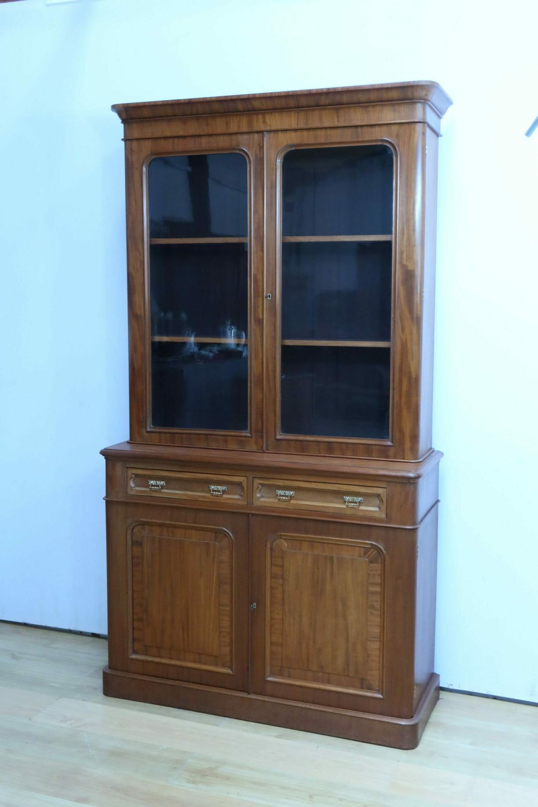 Victorian Mahogany Two Body Bookcase, England – Mid 19th Century photo for sale