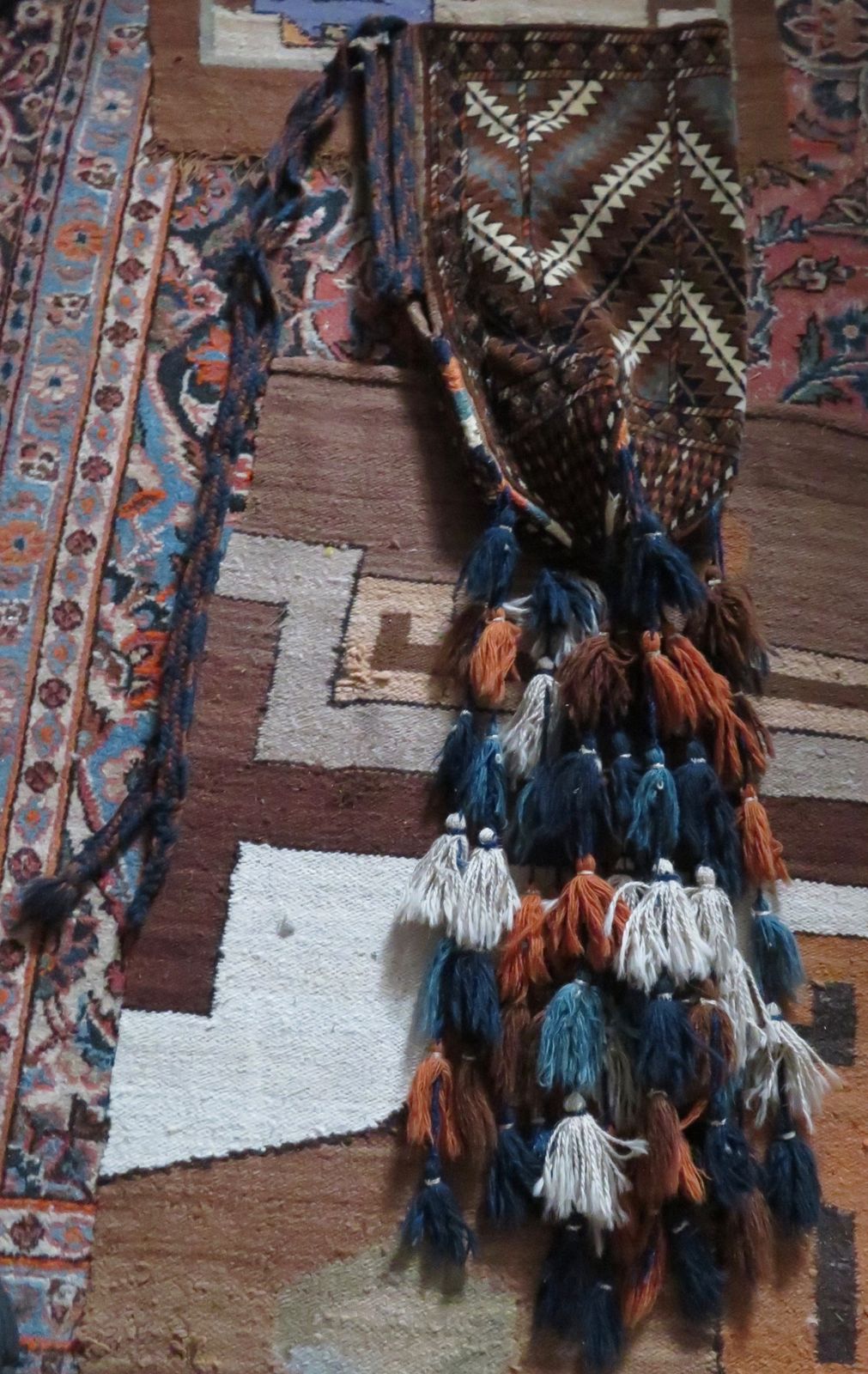 Scarce Antique Yomut Turkmen Uk Ok Bash (Tent Pole Bag), Turkmenistan, Central Asia.Circa 1900. photo for sale