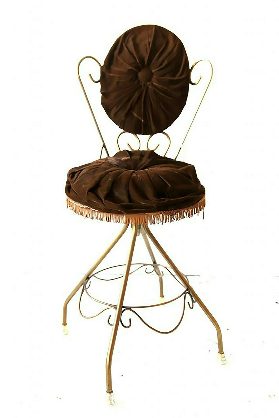 Chocolate Brown Velvet Vanity Chair, 1960s photo furniture