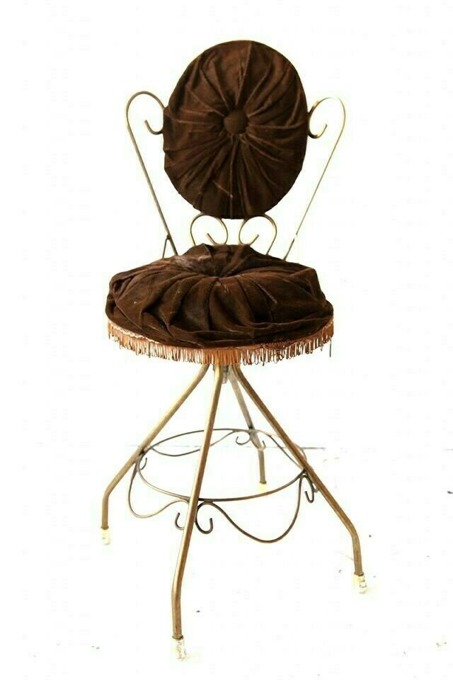 Chocolate Brown Velvet Vanity Chair, 1960s photo 770.0