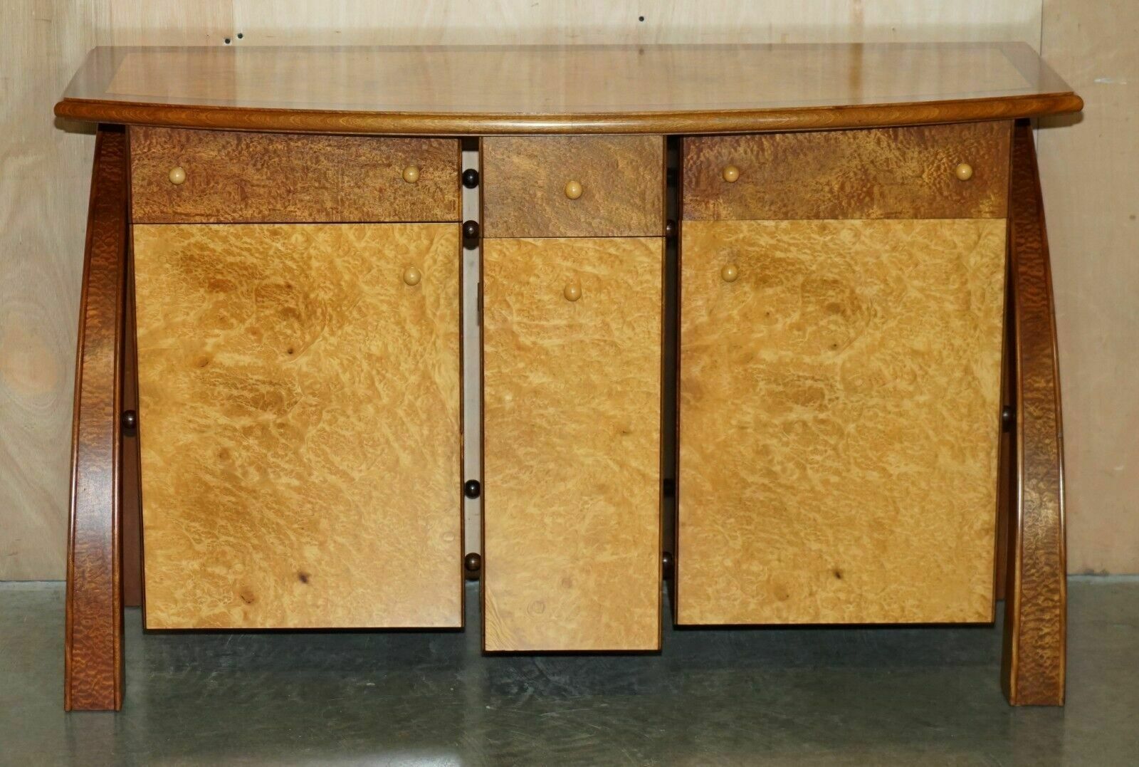 Stunning Burr Maple & Thuya Wood Andrew Vara Art Deco Sculptural Sideboard photo for sale