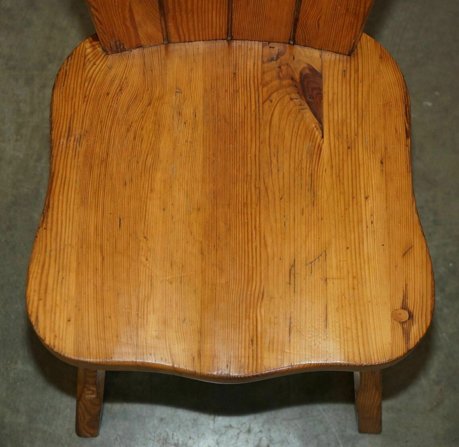 Suite Of Eight English Country House Vintage Pine Dining Chairs Heart Backs 8 photo vinterior