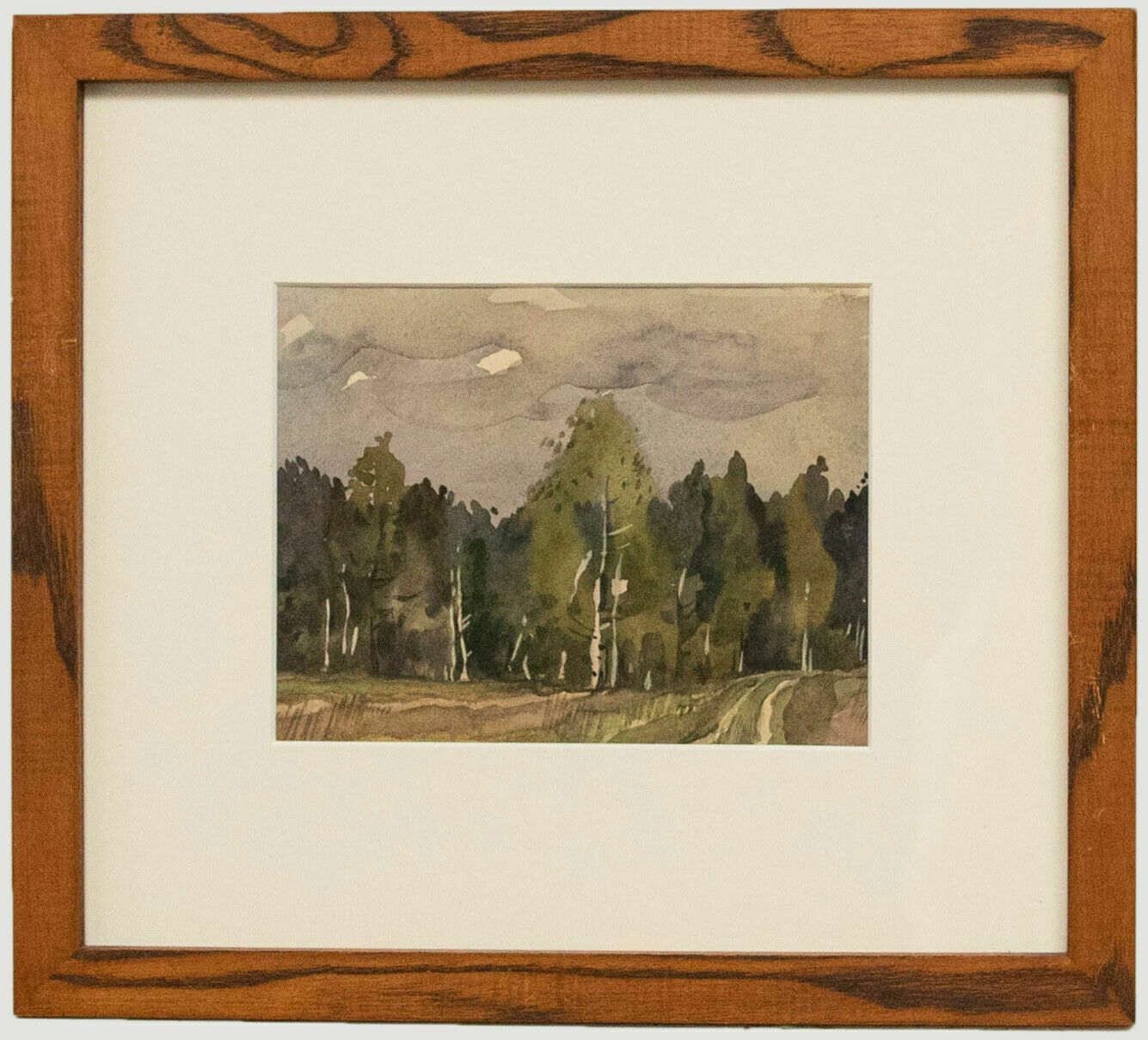 Russian School 20th Century Watercolour Path To The Woods